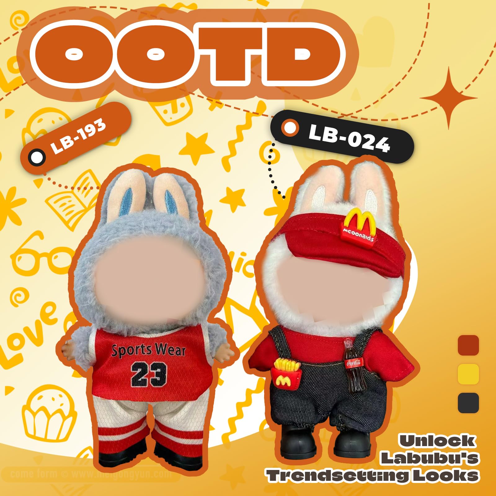TOPtoper Doll Clothes for Labubu